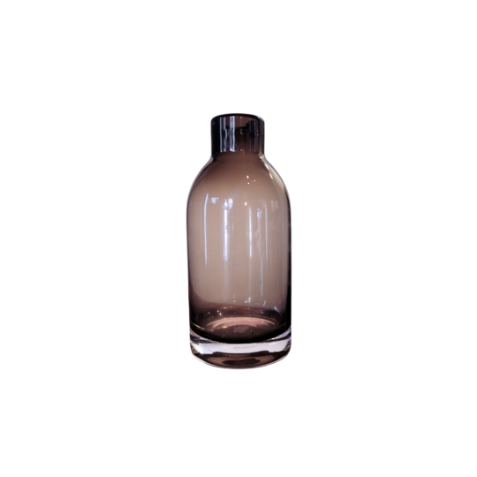 Flat Bottomed Glass Bottle Vase - Smokey Grey 20m